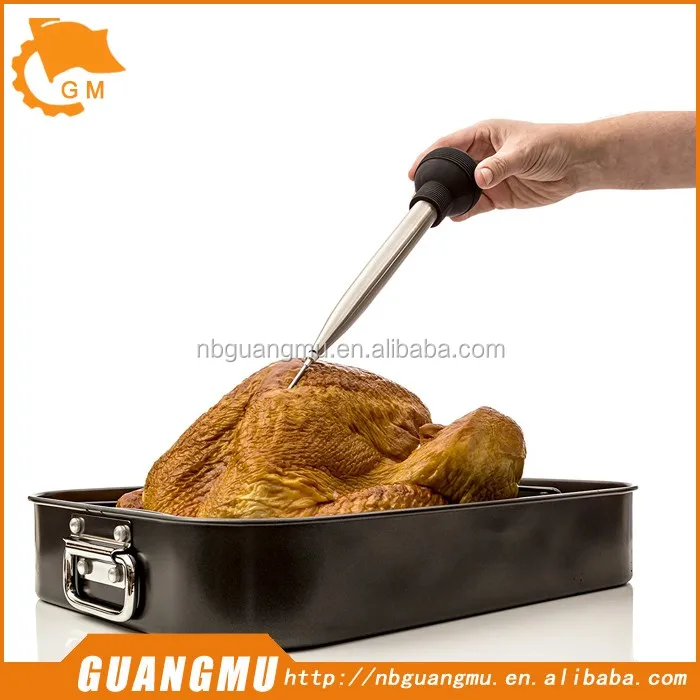 Turkey Baster Syringe Stainless Steel Meat Marinade Baster Injector Large Capacity