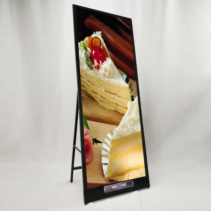 double sided outdoor led open sign vertical lcd panel stand advertising display led advertising stand