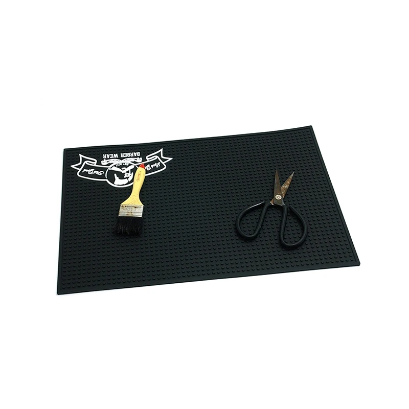Custom production black environmental hair styling tool mats hairdressing tools mat hair salon equipment mat