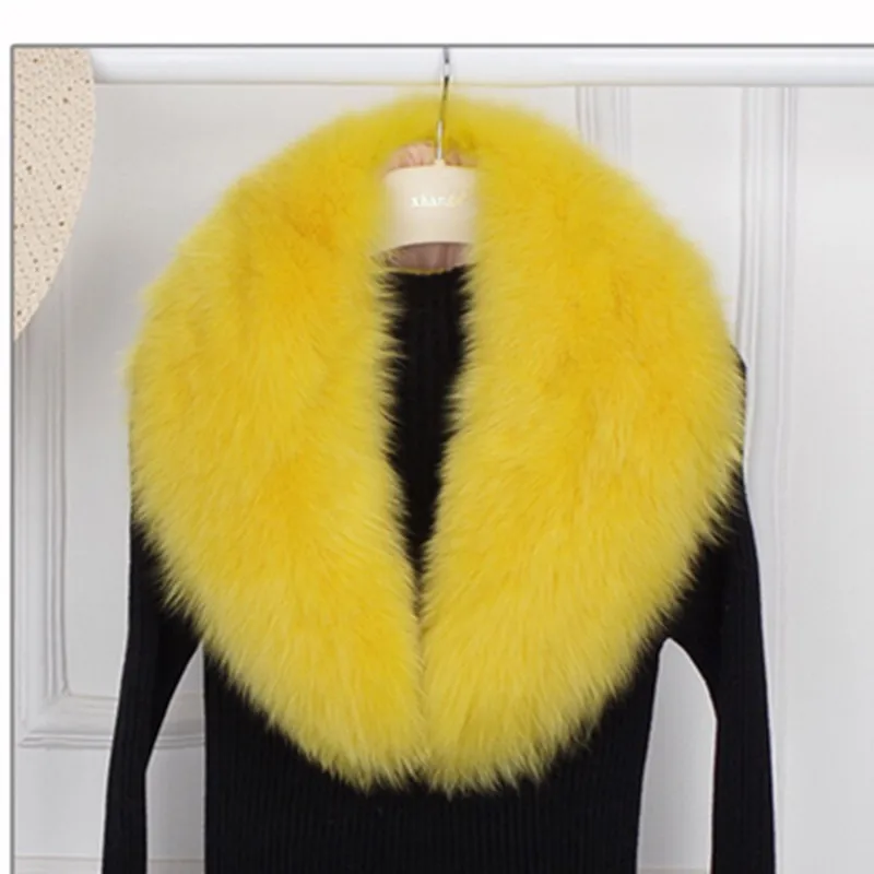 Высококачественный окрашенный воротник из натурального Лисьего меха