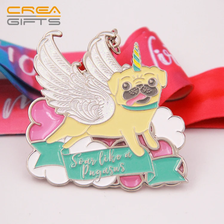 Factory 2024 Factory Hot Sale Newest Custom 3D Metal Cute Colorful Dog Medal