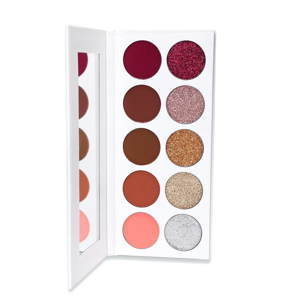 High pigment glitter shimmer eyeshadow cosmetics 10 color eyeshadow palette