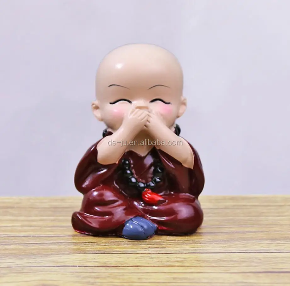 Mini Unique Shape Simulation Desktop Chinese Supplier Resin Clay Buddhist Monk