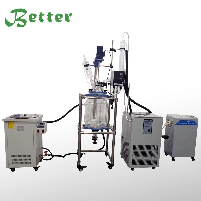 The Jacketed Glass Reactor with Oil Bath for Heating