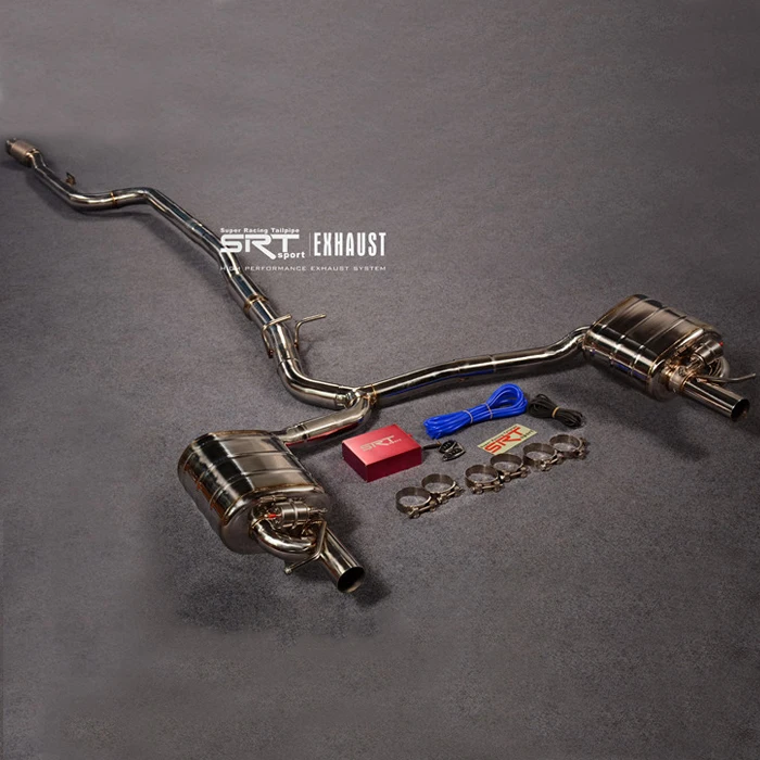 Exhaust system for Mercedes Benz E class E300 E200 E260 3.0T downpipe with catalytic cat back with valve control with 4 tips