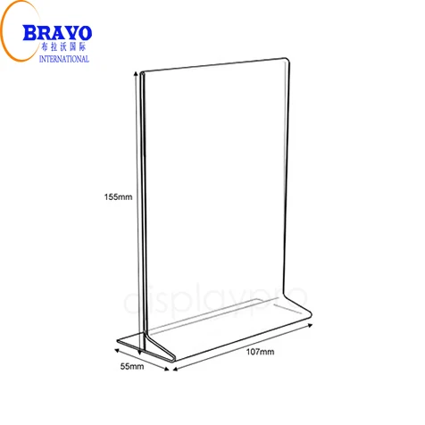 acrylic frame display menu card holder