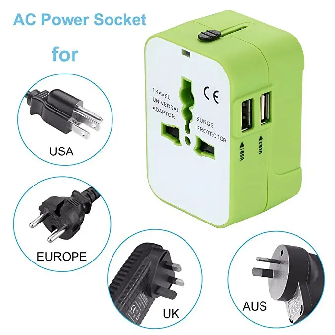 International Electrical Multi Plug Adaptor Universal Travel Adapter with USB