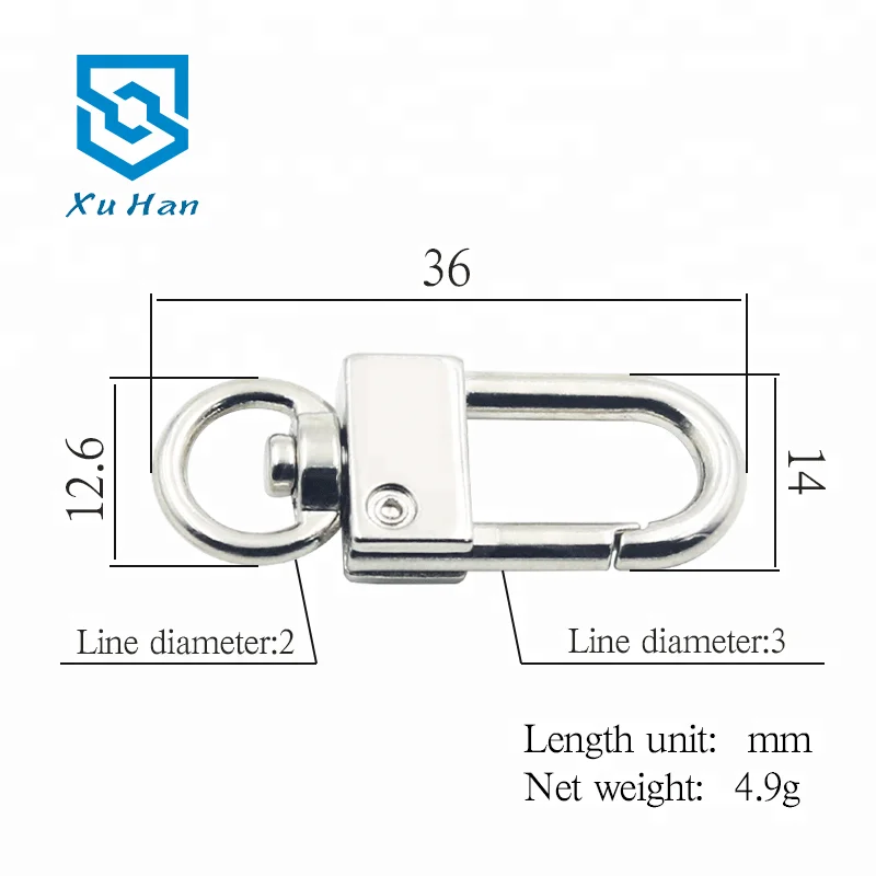 Factory direct sale, metal zinc alloy swivel snap hook for bags and chains, all kinds of ornaments and ribbons.
