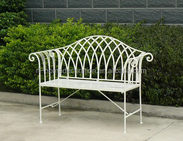 Wholesale Outdoor Garden Heart Shaped 2 Seater Anti rust Wrought Iron Patio Bench