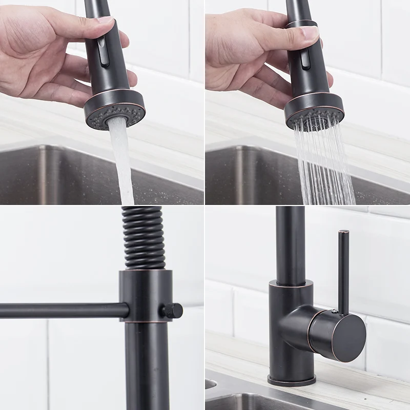 Вращающийся вращающийся 2-функциональный смеситель для выхода воды смеситель кухонный смеситель для украшения дома масляный Бронзовый современный