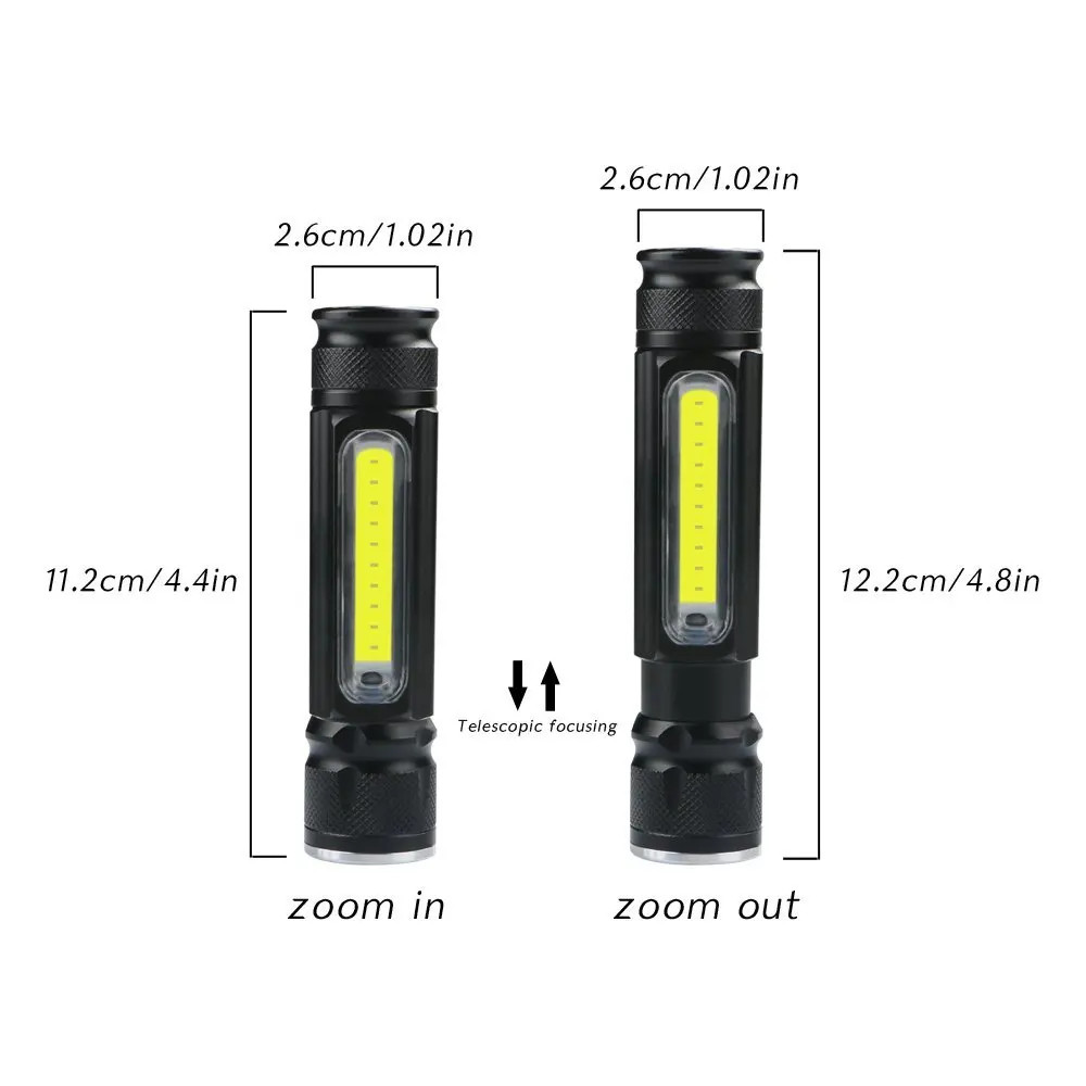 Лидер продаж Новый тактический масштабируемый T6 LED 4 режима + COB светодиодный USB перезаряжаемый фонарик с магнитом