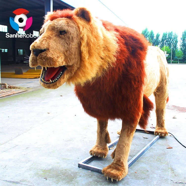 Factory Lion king statues fur life like kind mechanical and animatronic lion for sale