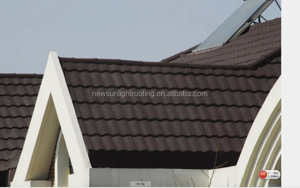 Burundi Comoros Djibouti Spanish Red Color Roofing Tile for Villa  Stone Coated Roof Sheet / Metal Building Material Price