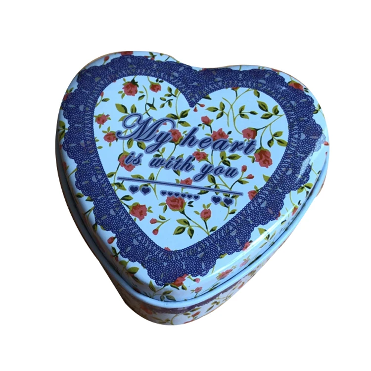 Elegant Custom Logo Heart Shaped Tin Packaging Box tin containers