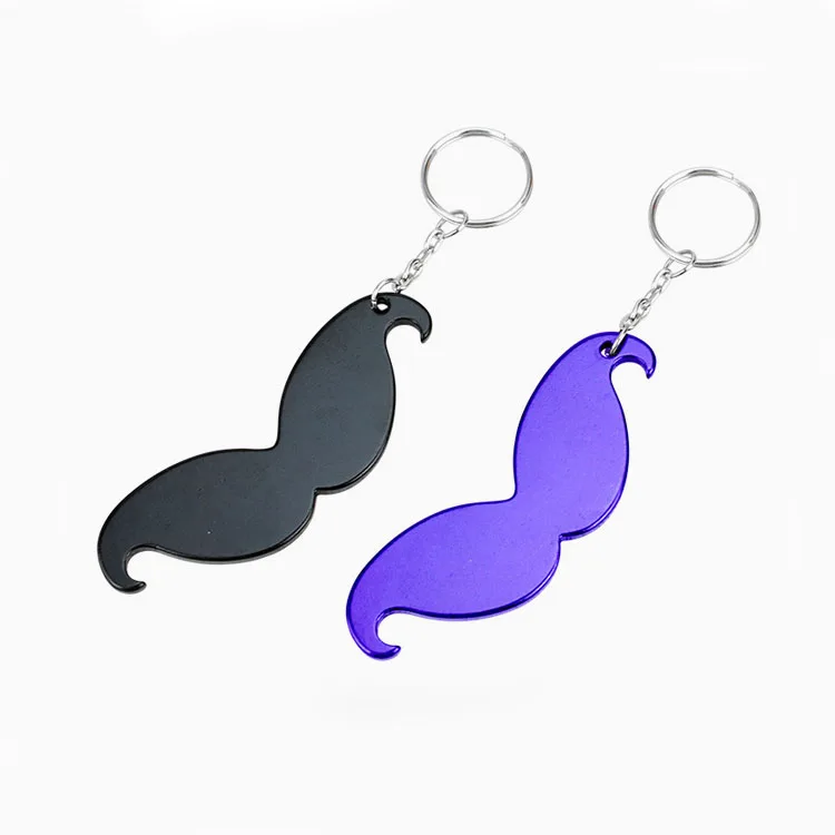 Promotion metal mustache bottle opener keychain