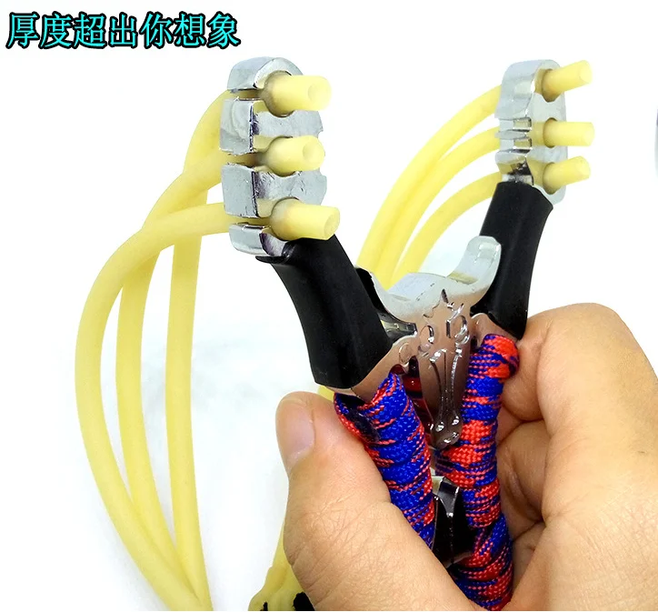 Metal Rubber Powerful Catapult Folding Hunting Slingshot Bands Outdoor SP011