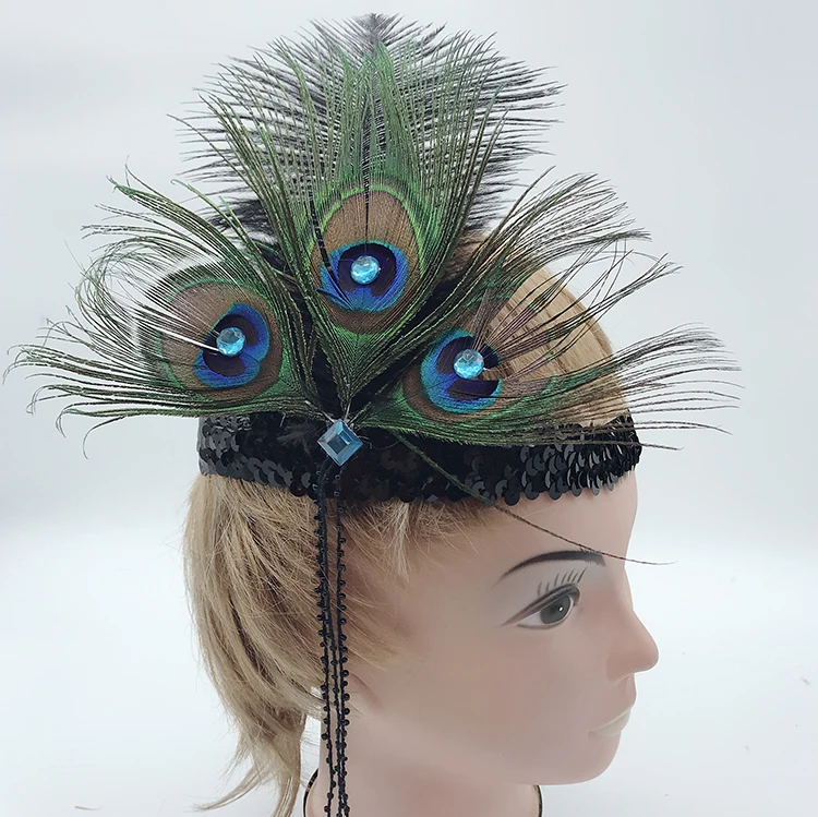  Хэллоуин перо павлина Хлопушка головной убор