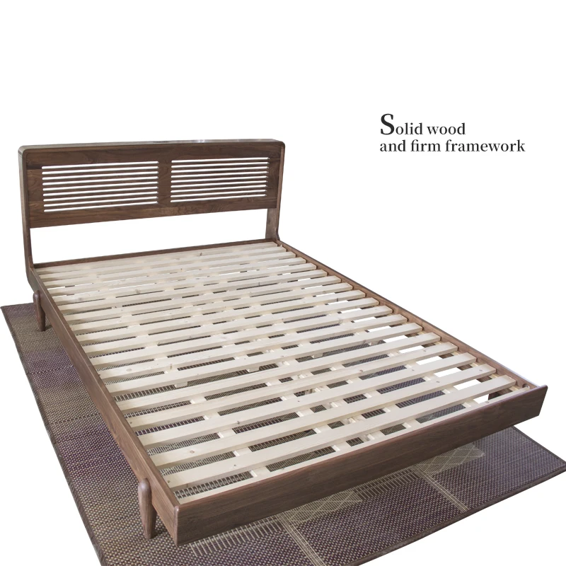European style North America Black walnut wooden bed