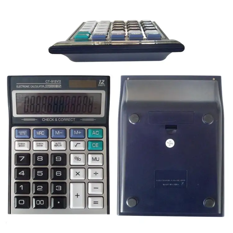 Promotional Cheap Calculator Solar 12 digit Office Desktop Function Calculator