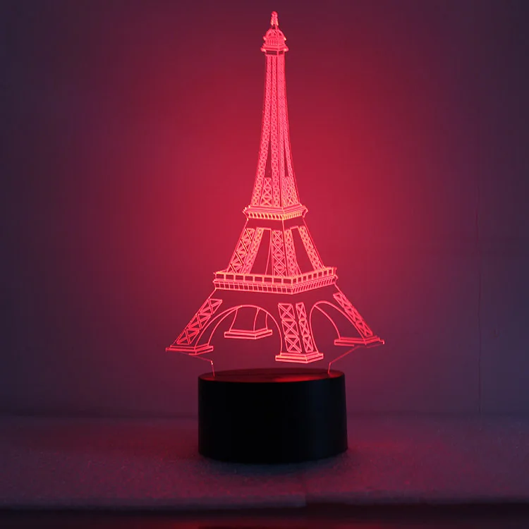 (Promotion) USB Powered Famous Paris The Eiffel Tower Shape 3D LED Lamp