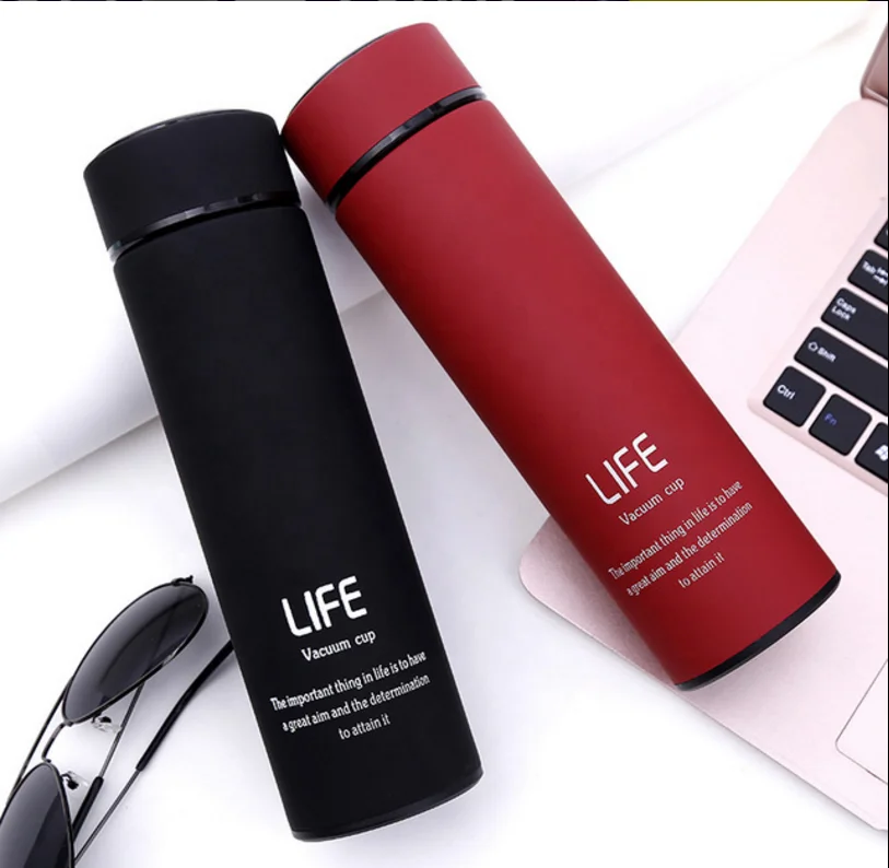  wide Rubber frosted paint water tea Sieve infuser bottle car life vacuum cup thermos