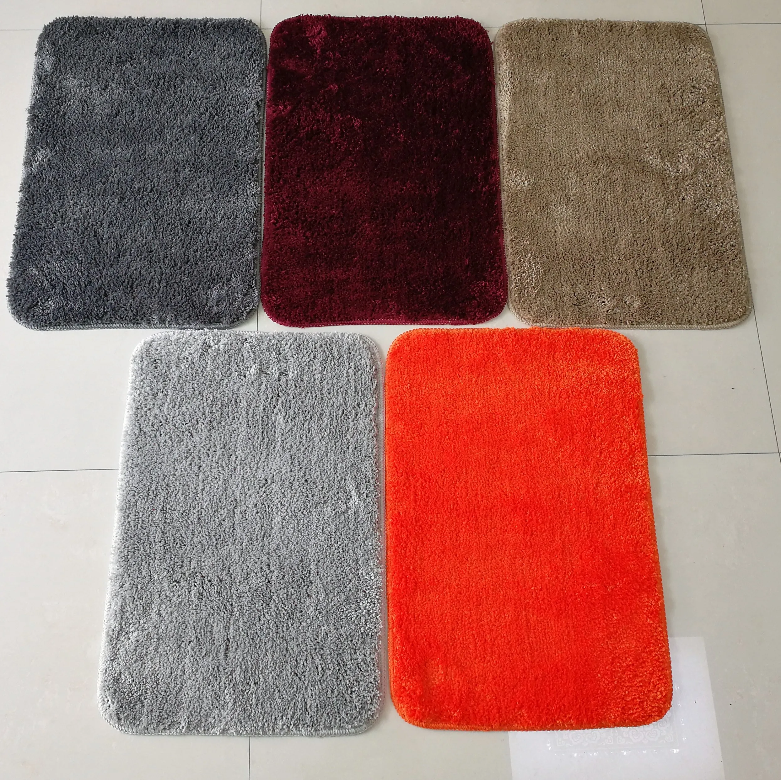 
Thick cozy elbow yarn TPR bottom anti slip press resistant room door carpet kitchen rug floor mat 