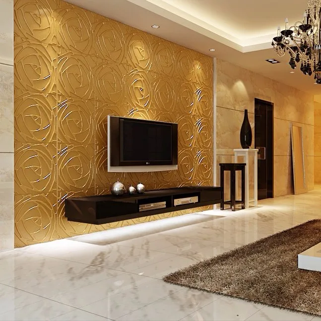 hotel interior wave design purple glitter wallpaper