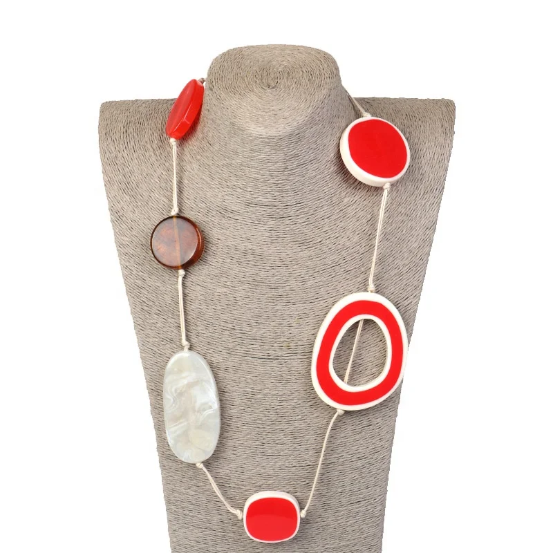 New Arrival Elegant Dye Colour Beads Resin Necklace Multi Layer Colour beads Resin Necklace