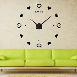 Creative Acrylic Art Clock home decoration big 3d wall clock big modern luxury digital wall clock reloj pared horloges