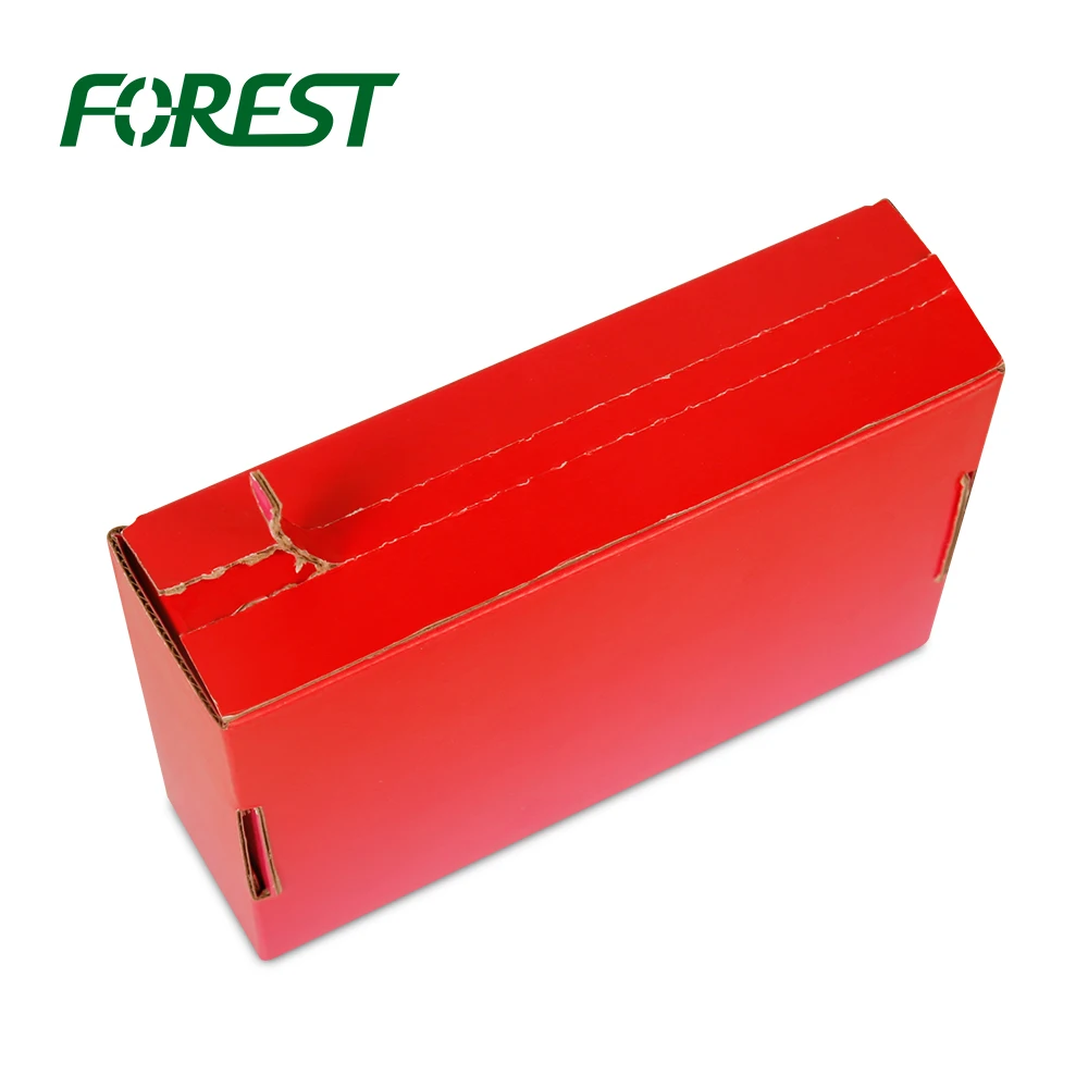 Factory direct red colored corrugated paper outer carton box with logo print
