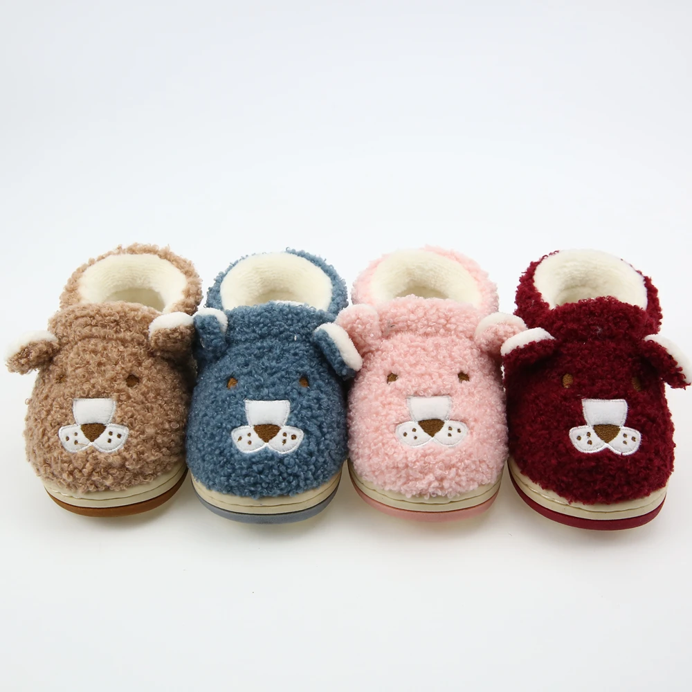 
AIYTON baby winter 3D dog indoor plush slippers 