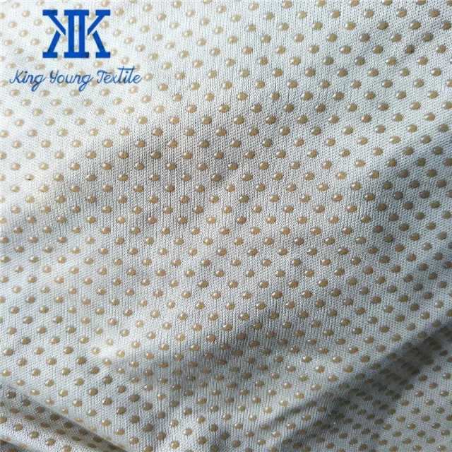light weight rubberized real silicone rubber knit anti slip dot fabric