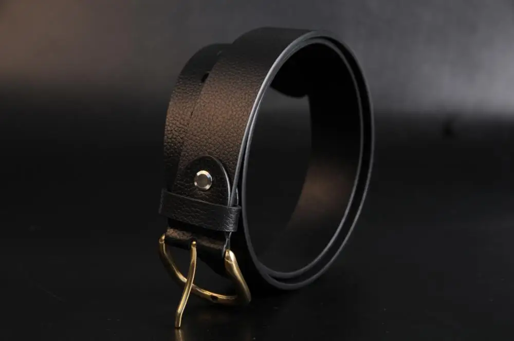 luxury belt Men genuine leather brown belt with Alloy Buckle