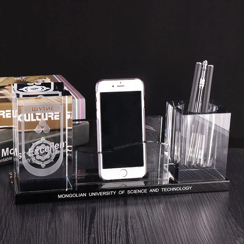 Home Decoration Use and Clear Crystal Pen Holder Can accommodate mobile phones