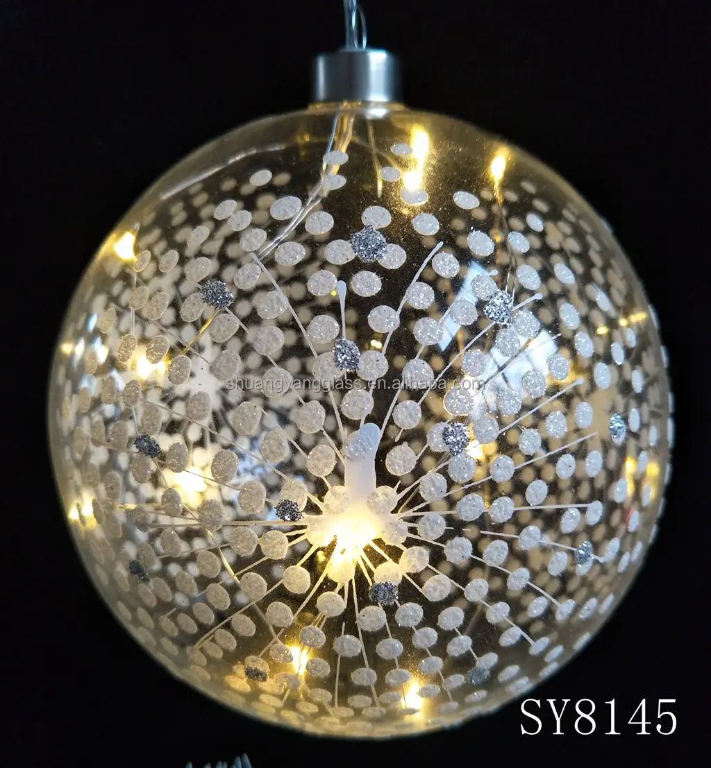 
150mm clear led handpainted glass ball 15 lights 