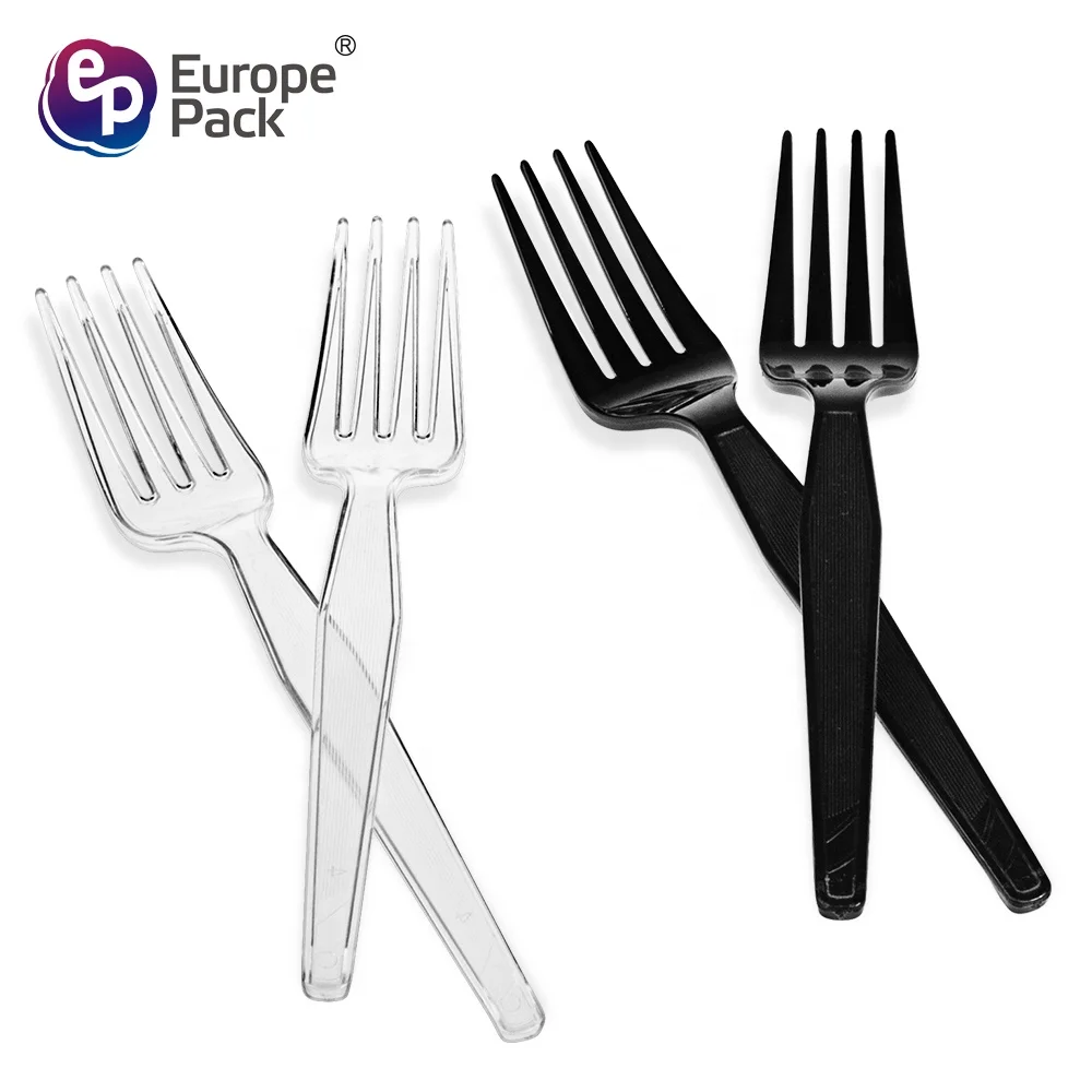 
New arrival food grade disposable clear 7 inch plastic salad fruit dessert forks  (60832135741)