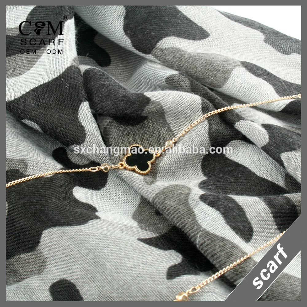High Quality Women Camouflage Print Pashmina Scarf