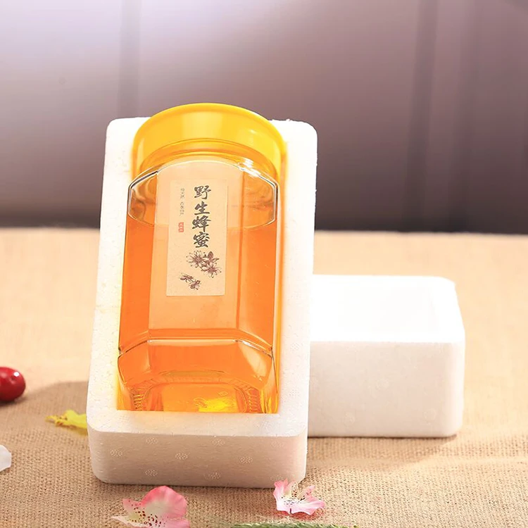 Clear Square Glas Honey Jars with Plastic Twist Off Lids