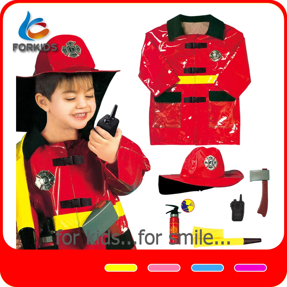 HOT SELLING DELUXE 6PCS KIDS FIREMAN COSTUME HERO RESCUE COSPLAY PLAY TOY FOR PRETEND PARTY ROLE PLAY TOY SET