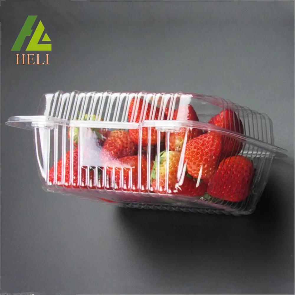 
500g Clear Plastic Biodegradable Fruit Strawberry Packaging Container 