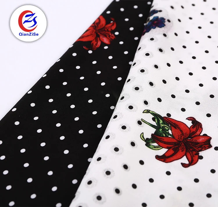 summer dress floral dot print 100% viscose lining fabric per meter rolls