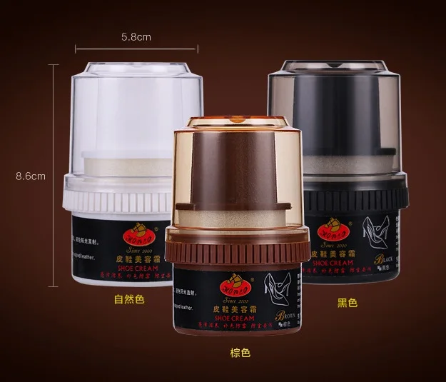 Black/Brown/Neutral Cream Shoe Polish for Shoes/Boots/Bags Triple Action Leather Restorer