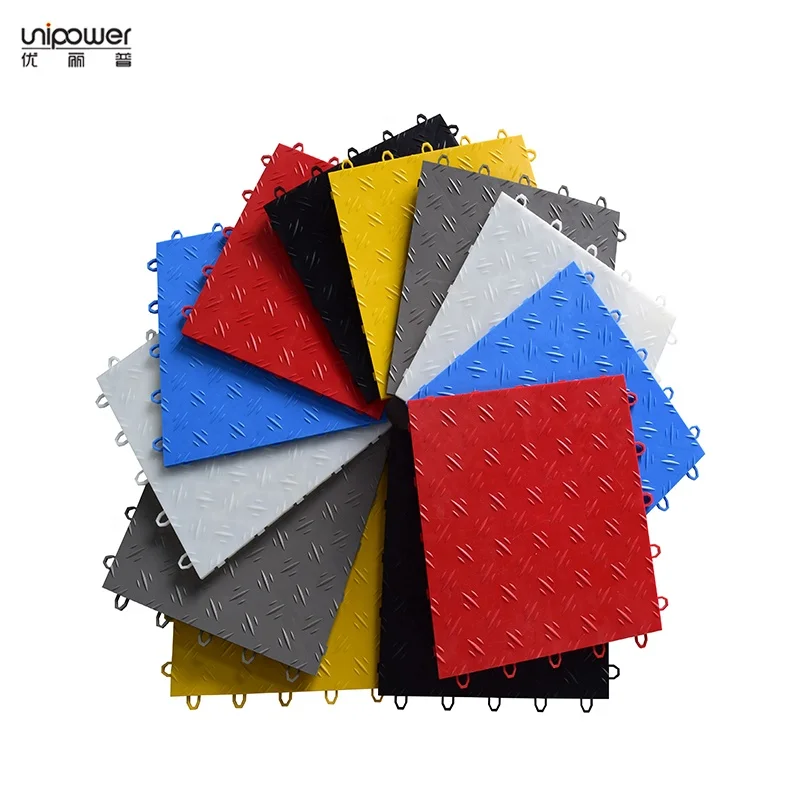 Прямые продажи с завода черная желтая красная белая синяя ПП гаражная напольная плитка