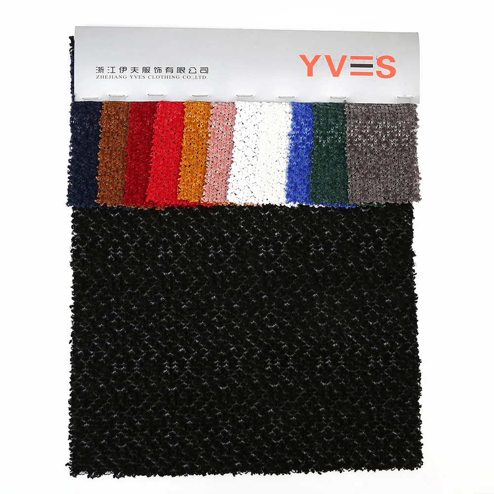 China shaoxing supplier chenille velvet jacquard single jersey fabric knitted