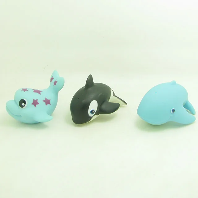 Wholesale Floating Baby Squirt Toys Lovely Animal Plastic Dolphin and whale Water Play Baby Bath Toys