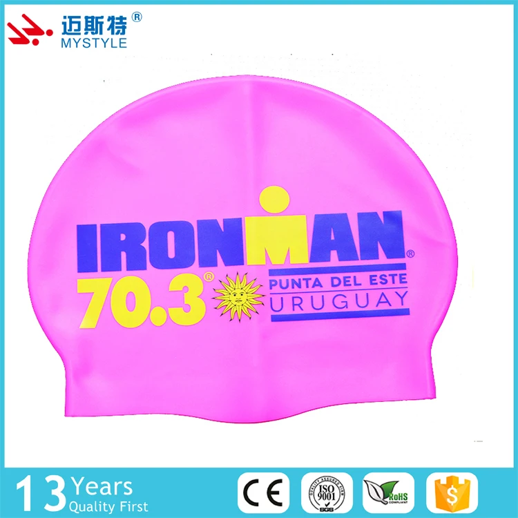 new design lovely adult silicone swimming cap, funny printed swim cap