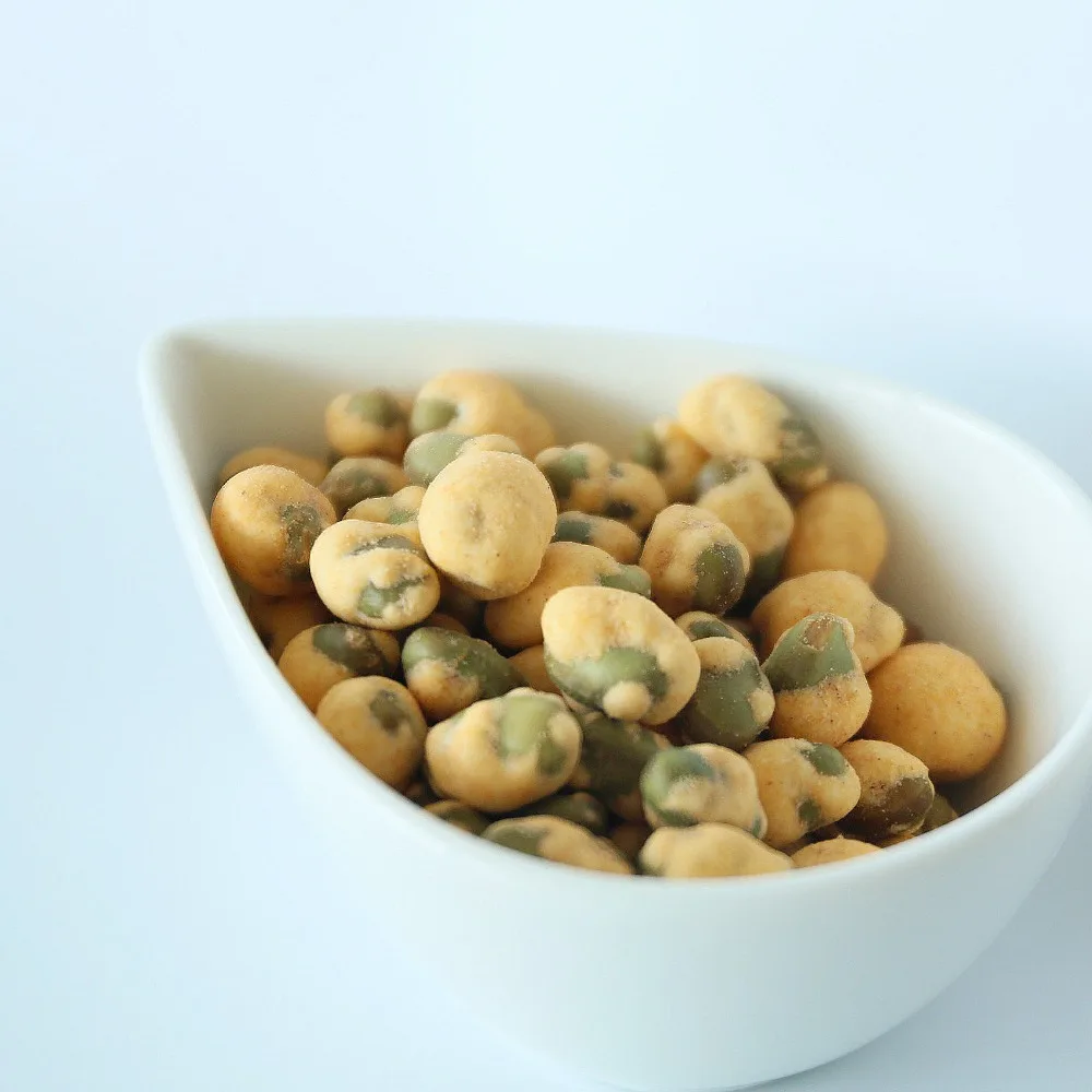 Roasted wasabi green peas