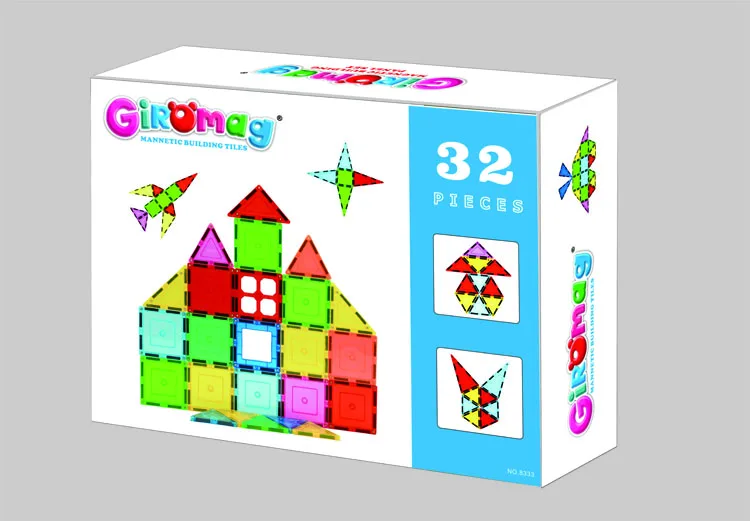 
32pcs set DIY Construction block toys kids intelligent magnetic building set tiles for brain develop 