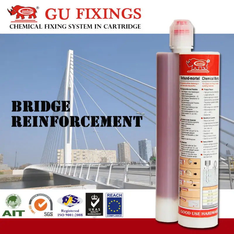 Construction steel rod injection cartridge systems bonded anchor