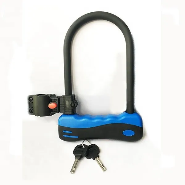 wholesale bicycle accessories cycle lock with code ABS PVC steel copper bike 4 digit combination bike u type bicycle lock